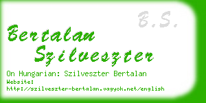 bertalan szilveszter business card